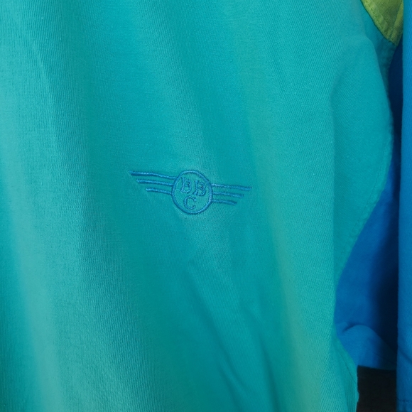 Vintage - Bugle Boy Co. - Colourblock Button Collar T-Shirt - Size M - Picture 2 of 8